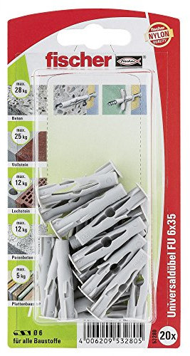 fischer 053280 K SB-Karte, Inhalt: 20 x Universaldübel FU 6 x 35