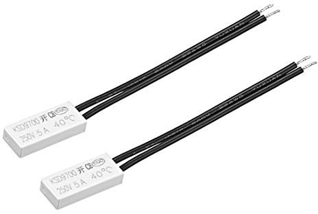 sourcing map Termostato KSD9700, interruptor de temperatura normalmente abierto de 40 ℃, controlador de temperatura del interruptor térmico N.O 5A 2 piezas