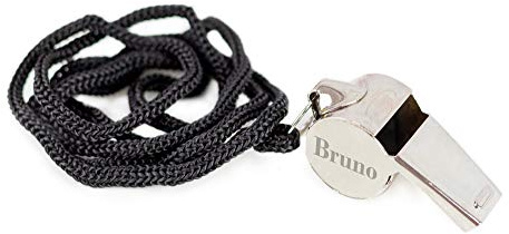Regalo Original Silbato Personalizado con cordón con tu Nombre para árbitros Fútbol, Baloncesto y Todos los Deportes