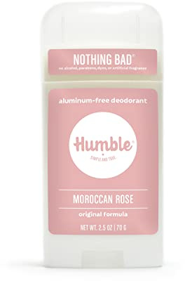 HUMBLE SIMPLE AND TRUE. Humble Brands Original Deodorant ohne Aluminium - langanhaltende Geruchskontrolle mit Natriumbicarbonat und ätherischen Ölen - Marokkanische Rose, 1er Pack