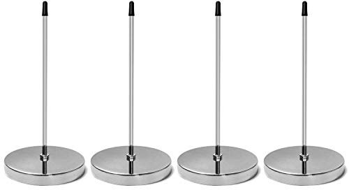 QWORK Zettelspießer Memo Halter, Zettelhalter Bon Aufspießer für Zettel Note Papier Beleg, 14 cm, 4 Stücke, Silber