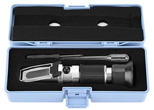 Restokki Refractometer, Moisture & Brix & Baume 3 In 1 Use Sugar Content Tester for Honey/Maple Syrup & Fruit