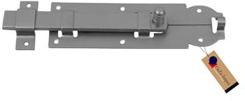 GeZu Impex Verrou de Porte Galvanoplastie 120 x 35 mm targette de porte blindée fermeture pêne coulissant loquet