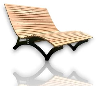 Holztec-Leitner Waldsofa Doppelliege Wellenliege in Lärche mit schwarzem Untergestell Made in Bavaria 140cm (120cm)