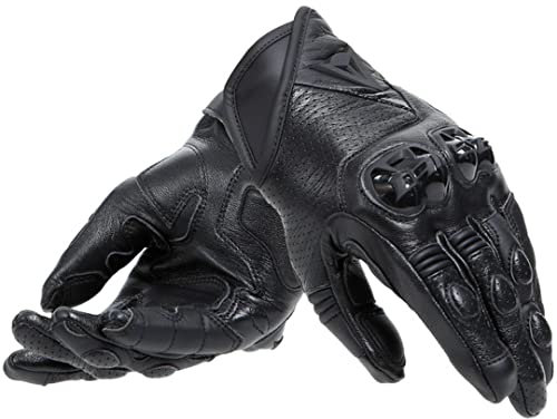 DAINESE - Neroshape Lady Leather Gloves, Guanti Moto in Pelle di Capra, Protezioni in TPU sulle Nocche, Pelle Traforata per Ventilazione, Guanti Moto da Donna, Nero/Nero, L