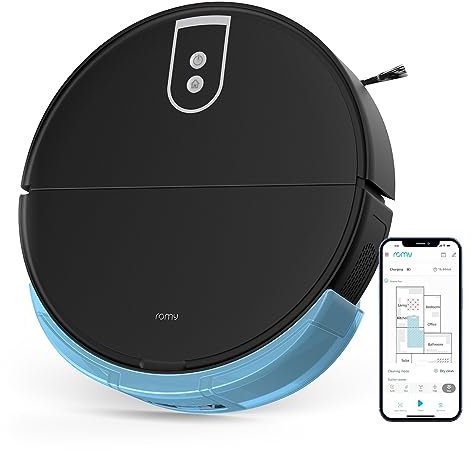 romy L6 Performance | Smart Home Staubsauger Roboter mit Wischfunktion | 5200Pa Saugkraft | leiser Roboterstaubsauger | XXL Staubbehälter statt Absaugstation | individuelle Anpassung | schwarz