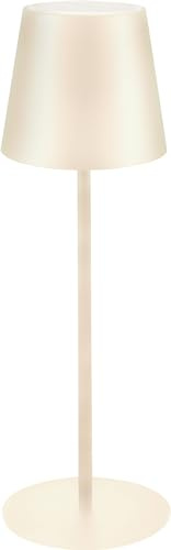 Majestic AGATA - Lampada da tavolo LED senza fili ricaricabile, Lunga durata, Dimmer Touch, Luce Calda-Naturale-Fredda, per interni ed esterni IP54, H37cm, Avorio