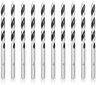 Meccion Holzbohrer 4mm 10Pcs Holzschlangenbohrer Brad Point Holzspiralbohrer Professional Holzbearbeitungbohrer