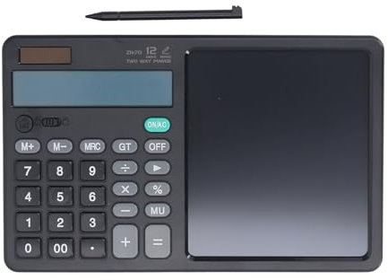 Miniräknare LCD-surfplatta, Uppladdningsbar Skrivbordsräknare med Stor Skärm med Anteckningsblock, Miniräknare för Skrivplatta, Multifunktionella Skissermemon för Kontor, Skola,