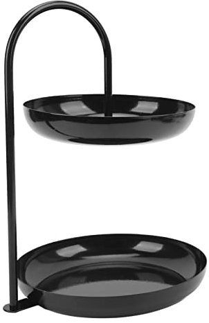 Fnggd Obst Etagere Schwarz, Modern Obstkorb Etagere für Obst, Dekoration, Snack