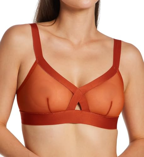 DKNY Damen Sheers Triangel-mesh-Bralette BH, Kupfer, Large
