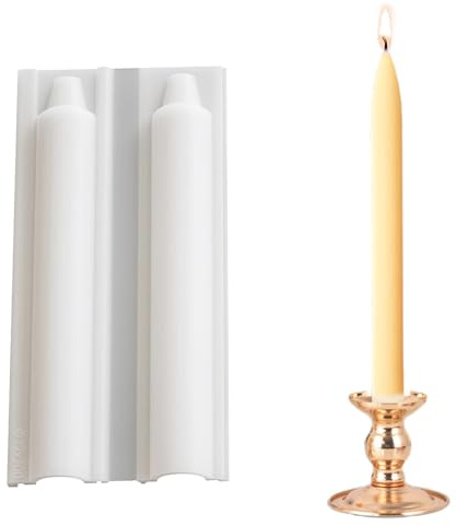 QIUMING moldes para velas de silicona Molde para velas DIY Molde para velas caseras largas Velas de pilar para hacer velas para hacer velas de Navidad decoración del hogar (blanco, 2.2x20cm)