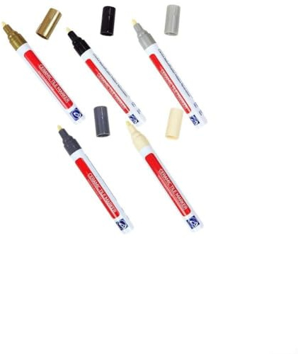 Pennarello impermeabile ad asciugatura rapida per piastrelle, multicolore, applicazione per il restauro della malta su vari materiali (nero)