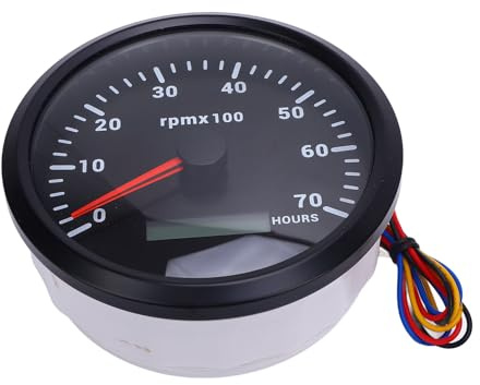 ACOGEDO 110mm 4-3/8in Varvräknare 7 Färgbakgrundsbelysning DC -32V 7000RPM med Timräknare för Bil Yacht RV Båt Truck Urtavla Bezel CXA009B för Bilar Derv Constr Båt Varvräknare110mm VarvräknareBåt