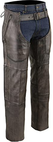 Milwaukee Leather MLM5500 Men's Distressed Brown Four Pocket Thermal Lined Leather Chaps - X-Large