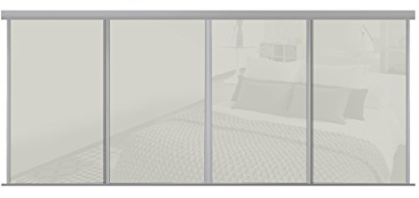 Sliding Wardrobe Half Height Loft Doors x 4 (Soft White, 2388mm-2997mm)