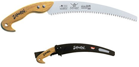 Samurai W-330-LH (33cm) Heavy Duty Wooden Handle Curved Hand Saw + Carrying Case