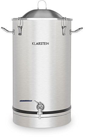 Klarstein Maischfest - Gärkessel, Bierbraugerät, Fermentierkessel, Gären von Bier, 25 Liter, Edelstahl, silber