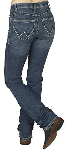 Wrangler - Jean d'équitation - Coloris : blue Willow - Jean bottillon mi-taille - Pour femme - Bleu - 11W x 32L