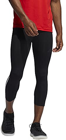 adidas mens TechFit 3-Stripes 3/4 Tights Black Small
