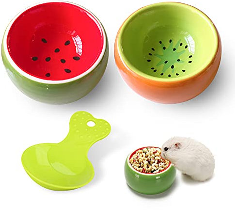 Confezione da 2 ciotole in ceramica per prevenire la masticazione, per porcellini d'India, per piccoli animali, per criceti, conigli, gerbilli, chichilla, ricci, zucchero, alianti, topi