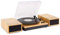 Vinyl Record Player With Speakers - Fenton RP165L Turntable Stereo System, Bluetooth Wireless, 3-Speed, Auto-Stop, HiFi Speakers, Ceramic Cartridge, Light Wood Finish Home Audio Set