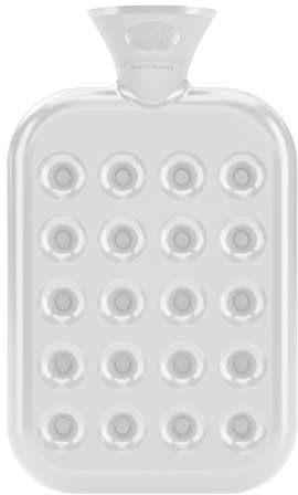 Fashy Wärmflasche, Wabenkissen, 1,2 l, Transparent Weiß, 6424 13