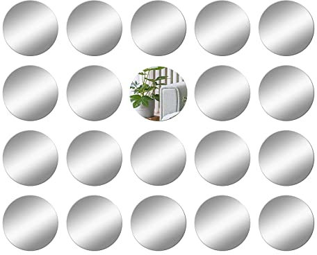ZESABGE 20 Stück Acryl Spiegel Spiegel Klein Rund 5cm Abnehmbarer Spiegel Selbstklebend,DIY Wandspiegel Dekospiegel,für Zuhause,Schlafzimmer,Wohnzimmer,Heimdekoration.
