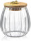 Tarana Tarros de cristal, 600 ml, tarros de almacenamiento con tapa de bambú, mango de metal antideslizante, vasos de cristal para té, café, especias