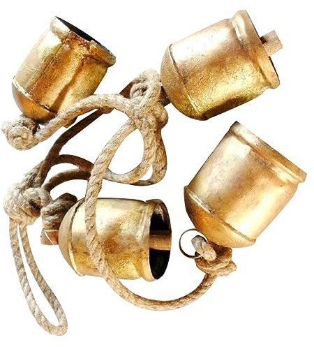 Oewnvmd Messing-Kuh, Shabby-Chic-, Rustikaler, Einfache Metall-Hänge-Kuhglocke, Dekorationen, Langlebig, Einfach zu Verwenden