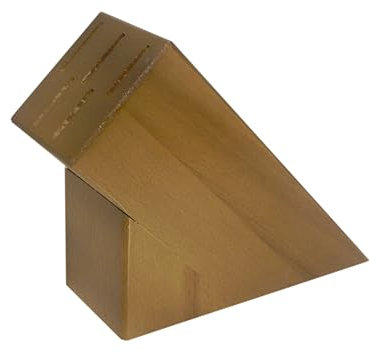 Wooden World - Ceppo portacoltelli da cucina in legno per 5 lame – Supporto per coltelli organizer ecologico naturale - Marrone chiaro