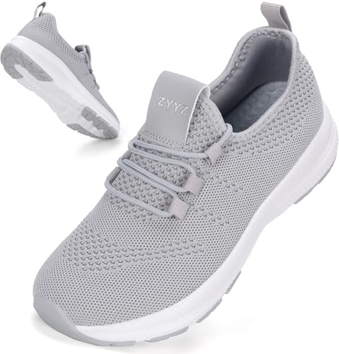ZYYZ Träningsskor med bred passform för kvinnor bågstöd extra bred tåbox halkfria löparskor lätta nät andningsbara sneakers för gym fitness jogging promenader