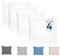 Dreamzie Kissenbezug 40x40 (4er Set) - 100% Jersey Baumwolle 150 g/qm Kissenbezüge - Weiß - Für Kissen 40 x 40 cm - Kissenhülle - Kissenbezug - Resistent und Hypoallergen - Zertifiziert Oeko-Tex