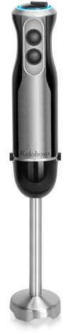 Kolohoso 1000W Batidora de Mano, Batidora Picadora con 20 Velocidades y Turbo, Minipimer con 4 Hojas de Acero Inoxidable, Diseño Ergonómico y Protección Antisalpicaduras