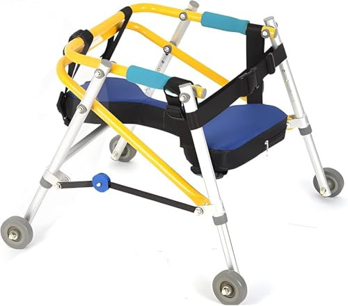 Gehhilfe, Gehbock, Stehhilfe,Klappbar Gehhilfe für zerebral gelähmte Kinder, für 90-150cm Kind Rehabilitation Gehen & Training der unteren Extremitäten & Gleichgewichtstraining(Small)