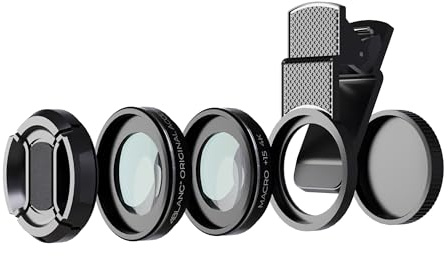 4BLANC® Kit objectif vidéo externe macro 20x avec support pour tout smartphone
