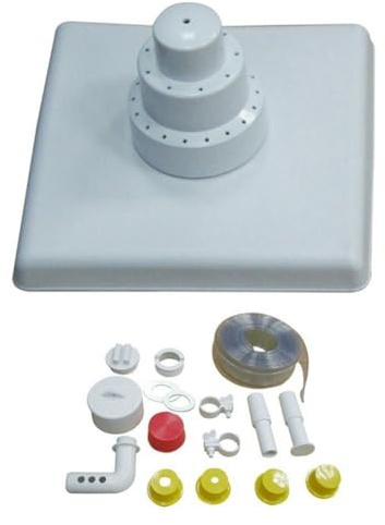 Lawnoval Kit de support d'arrosage carré flottant pour bassin et piscine, débit d'eau réglable, plastique durable, blanc