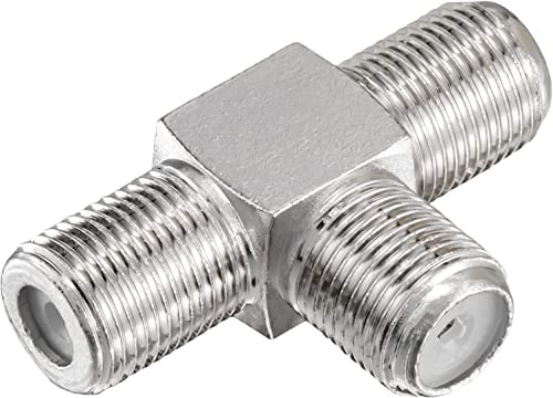 CABLEPELADO Adattatore Femmina a 2x Tipo T, Splitter a 2x, Adattatore T Femmina, 2 vie/5-2400 MHz Digitale & Analogico, SatDVB-S DVB-S2 FM Cavo TV DVB-C