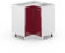 Vicco Eckunterschrank Fame-Line, Bordeaux Hochglanz/Weiß, 80.5 cm ohne Arbeitsplatte