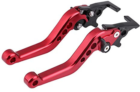 KIMISS 1 Paar Motorrad Hebel Bremsgriff Universal Aluminium Bremshebel Griff Doppelscheibe(Rot) moped