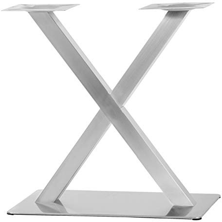 WSIKGHU DIY X-förmige Tischbeine aus Edelstahl, 72 cm Höhe, 14 kg Gewicht, Silber, für Bar/Café/Heimdekoration/Schreibtisch, 1 Stück