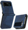OKZone Kompatibel mit Samsung Galaxy Z Flip 4 Hülle, Handyhülle Samsung Z Flip 4, PU Leder Tasche Schutzhülle Flip Cover Klappbar Klapphülle Etui mit Silikon Bumper 360 Grad Lederhülle (Blau)