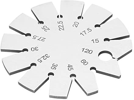 Schräglehre Winkellehre Rundform Edelstahl Winkelbereich 15–120 Grad Runde Form Messerwinkelsucher Messerklingen-Winkelmessgerät Zum Messen des Messerwinkels