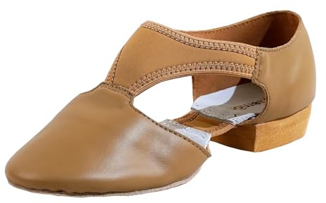 s.lemon Mujer Cuero Suela Dividida Jazz Ballet Zapatos de Danza Sandalia Grecian