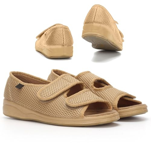Scarpe Diabetiche per Uomo Regolabili Scarpe Extra Larghe per Piedi Gonfi Scarpe da Passeggio Edema Scarpe da Riabilitazione Sanitaria per Dolorosa dei Piedi degli Anziani Bassa Pantofole