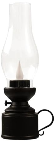 Lámpara de queroseno LED vintage, lámpara de petróleo sin llama, lámpara de mesa eléctrica | Lámpara de noche eléctrica para decoración de mesa, lámpara de aceite decorativa, luz de noche
