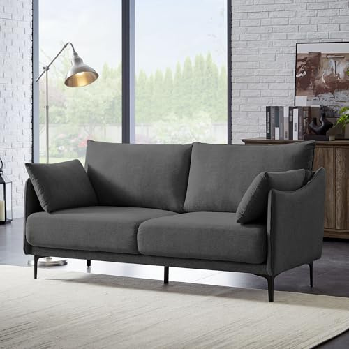Sicaan Canapé 2 Places Industriel Sasha en Tissu Gris Foncé – Canapé Droit Compact et Élégant – Sofa Moderne Style Urbain Chic et Confortable pour Salon, Bureau ou Appartement – 173 x 85 x 86 cm