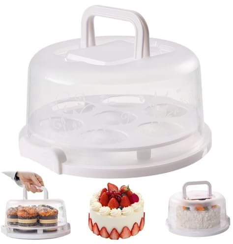 Portatile portatile portatile contenitore torta fresco porta torta con coperchio e manico fino a 8 vassoio per la torta di trasporto di torte