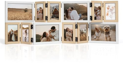 SUMGAR Bildram collage trä vit flera 10 x 15 fotoram bordsram väggram med HD glas modernt skrivbord för mors dag, fars dag, födelsedag