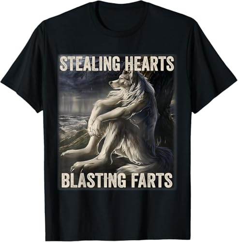 Idrottströjor rund hals t-shirt vardaglig herr t-shirt arbetskläder för lounge löpning vardag stjäla hjärtan och sprängning prutar alfa varg rolig meme